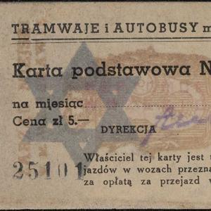 Karty podstawowe (bilety miesięczne dla Żydów)